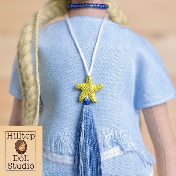 Fabric Doll "Brea" Handcrafted Textile Cloth Heirloom Primitive Doll - Picture 8 of 11